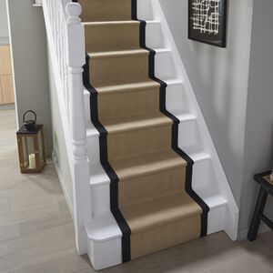 HERRINGBONE KIRA JUTE BLACK 60x600cm Stair Runner