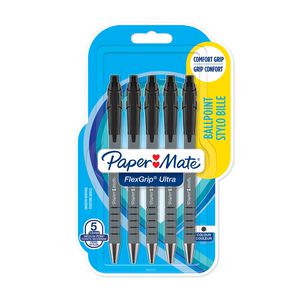 Paper Mate Black Flexigrip Pen - 5 Pack