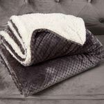Nicole Day Waffle Sherpa Throw 130x170cm - Grey