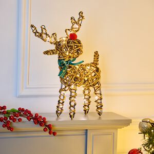 Wicker Baby Reindeer W/ Warm White LED