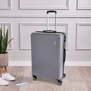 Large Lightweight Hardshell Luggage - Silver Grey