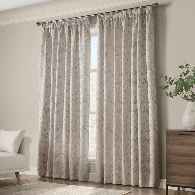 PENCIL PLEAT BOTANICAL CREAM 66x54 Curtain