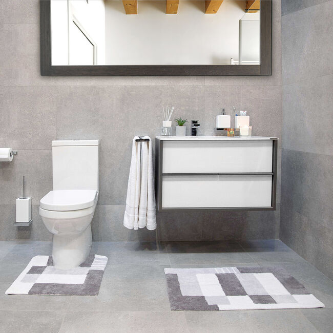 Boxes Grey Bath Mat 50cm x 80cm