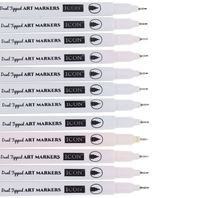 Icon Dual Tipped Art Markers 12 Pack