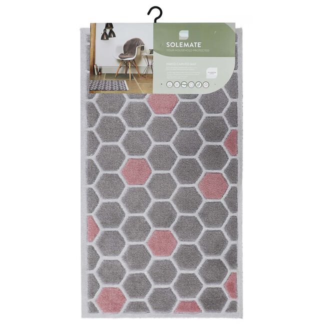 JVL Solemate Handcarved Honeycomb Doormat 57x100cm