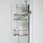 CAUSEWAY BAY TWO TIER OVAL Chrome Hanging Shower Caddy