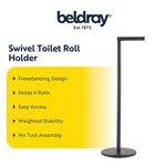 BELDRAY SWIVEL TOP BLACK Toilet Roll Holder