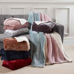 Nicole Day Waffle Sherpa Throw - Ice Grey