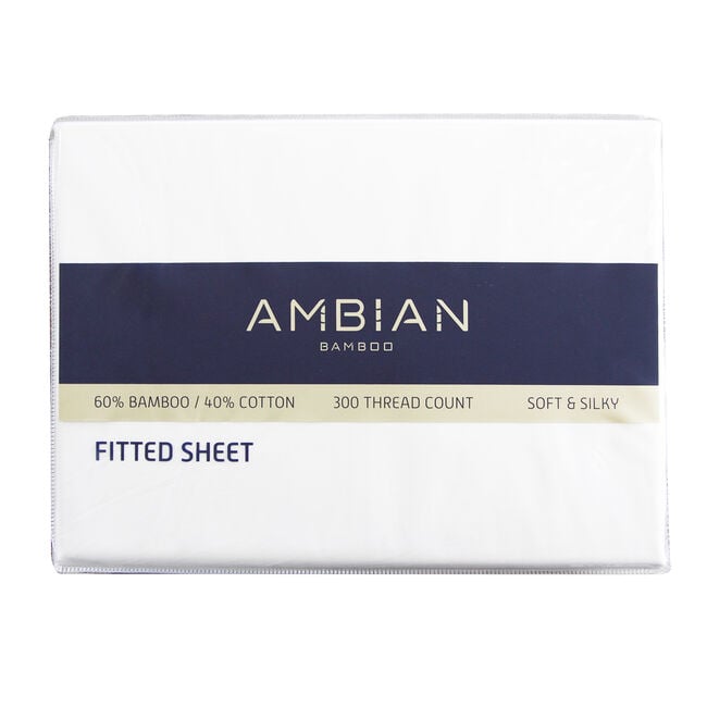 Ambian Bamboo Fitted Sheet - White