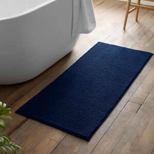 CATHERINE LANSFIELD EXTRA LONG BOBBLE BATH MAT NAVY
