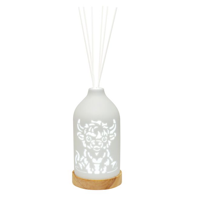 Woodbridge LED Ceramic Reed Diffuser Highland Cow