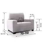 REGAL MILLS EASYSTRETCH VELVET SILVER Armchair Cover