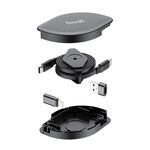 Budi Black 4 in 1 Retractable Charger & Sync Cable