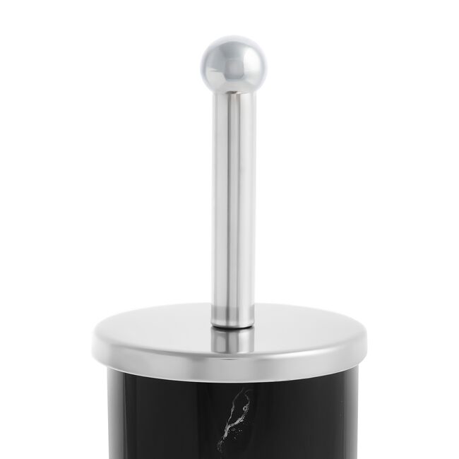 MARBLE EFFECT TOILET BRUSH HOLDER BLACK