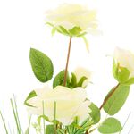 Floral Symphony White Roses Faux Bouquet