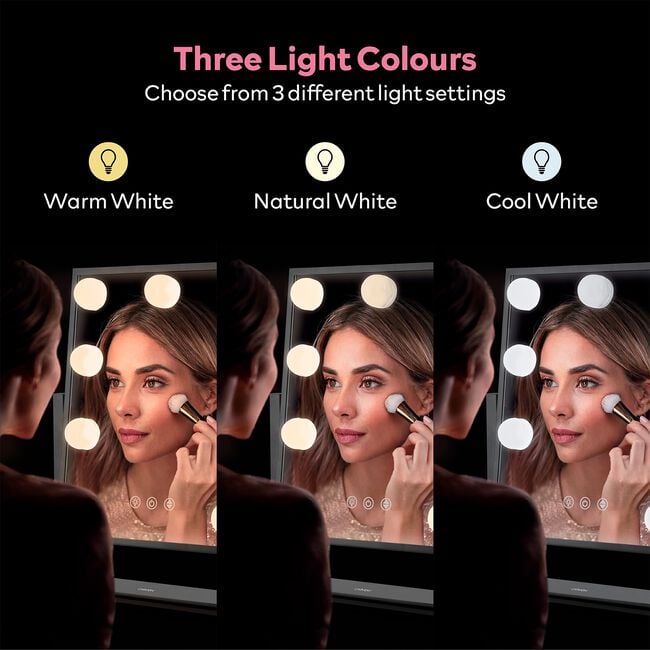 CARMEN HOLLYWOOD 9 BULB BLACK Vanity Mirror