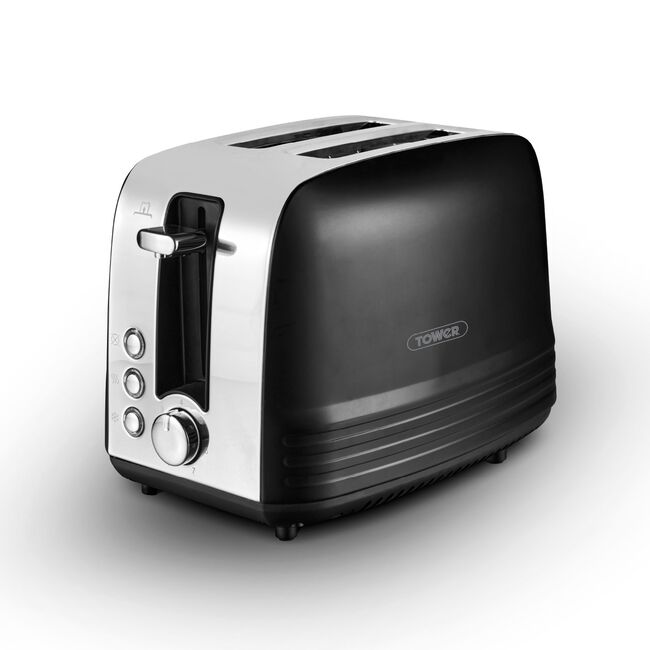 Tower Ash Black 2 Slice Toaster