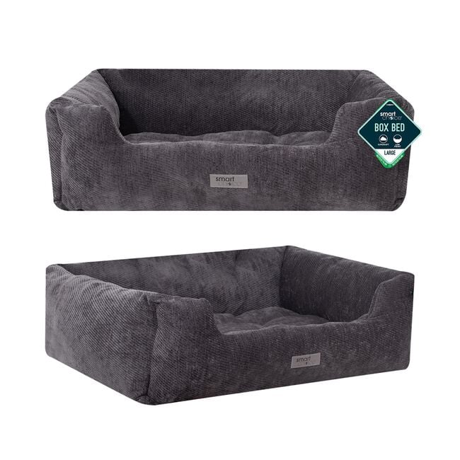 GREY TWILL PET BED LARGE 71X58X25CM
