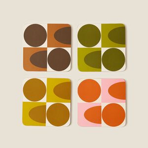 Orla Kiely Square Geometric Coasters 4Pk