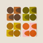 Orla Kiely Square Geometric Coasters 4Pk