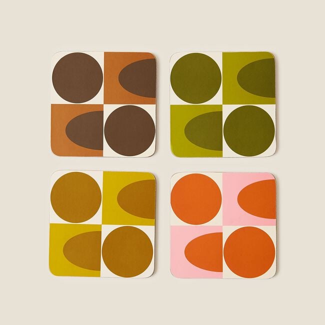 Orla Kiely Square Geometric Coasters 4Pk