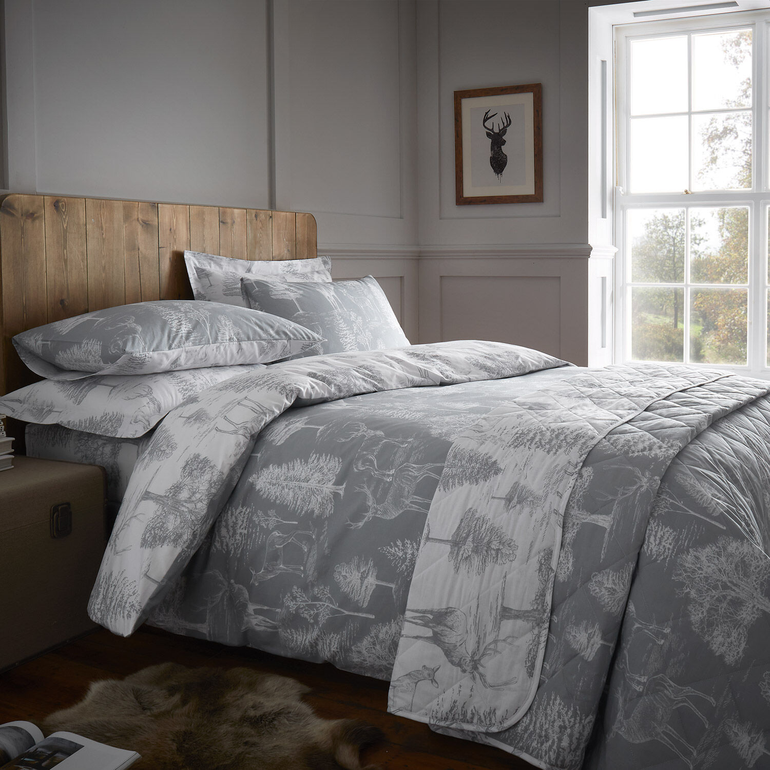 Stag Toile Bed Linen Home More, Brown Toile Duvet Cover
