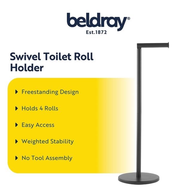 BELDRAY SWIVEL TOP BLACK Toilet Roll Holder