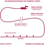 480 Warm White Micro LED Compact Christmas Lights