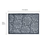 JVL Flowers Black/Grey Mega Mat 50cm x 75cm