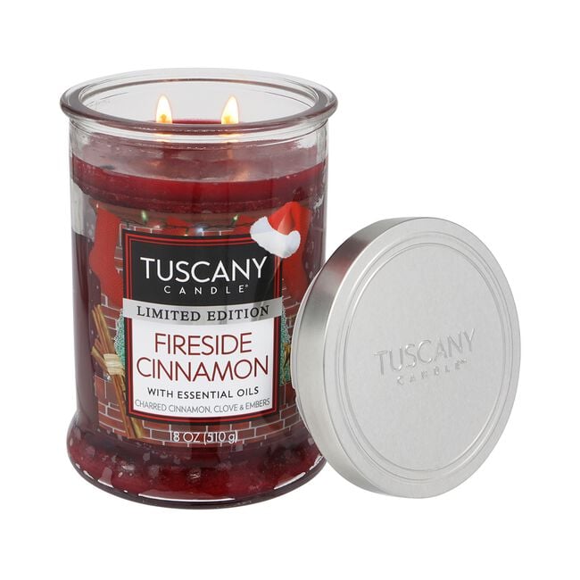 Tuscany 18oz Double Wick Candle Fireside Cinnamon