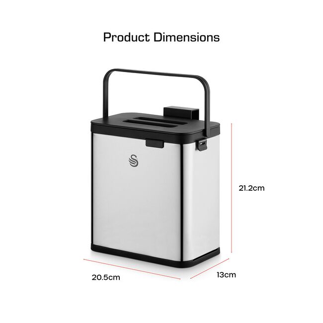 Swan 3L Stainless Steel Compost Bin