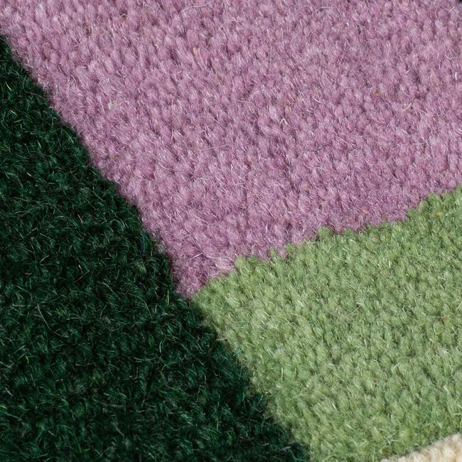 KAI WOOL BORDER GREEN/ PURPLE 60x230cm Runner