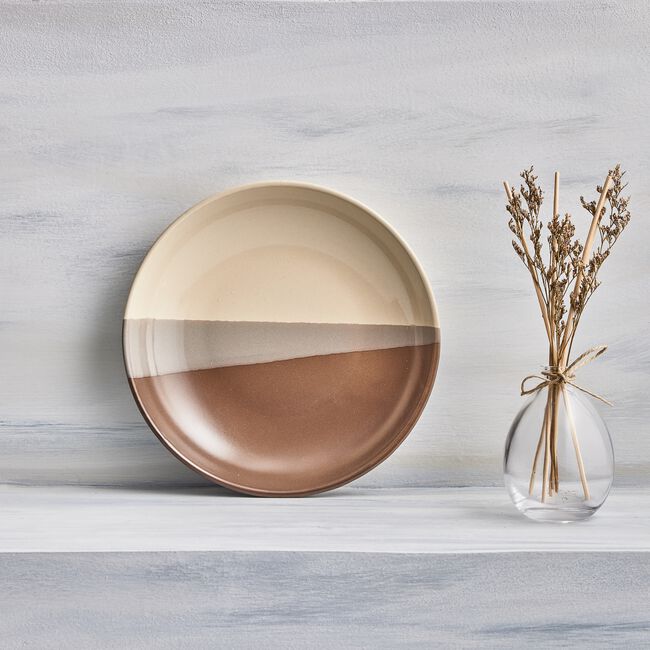 ABNEY & CROFT THREE TONE Mocha Dinner Plate