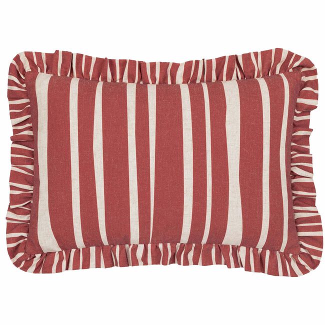 FURN CARMON STRIPE LINEN/RED 40x60 Cushion
