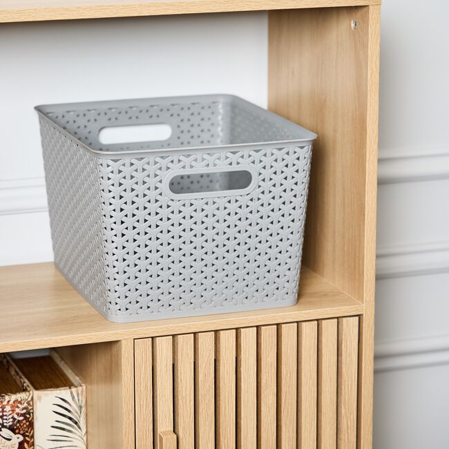 Geometric 19L Grey Basket