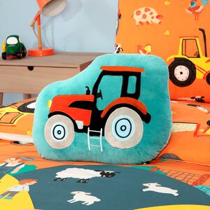 Happy Days Orange Tractor 35cm Cushion