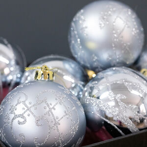Silver Christmas Baubles - 6 Pack