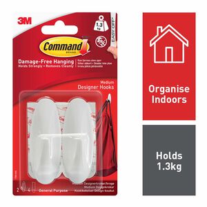 Command 2 Pack Medium Plastic Hooks
