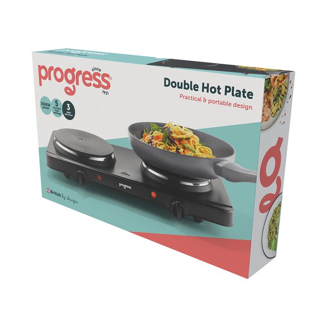Progress Black Double Hot Plate