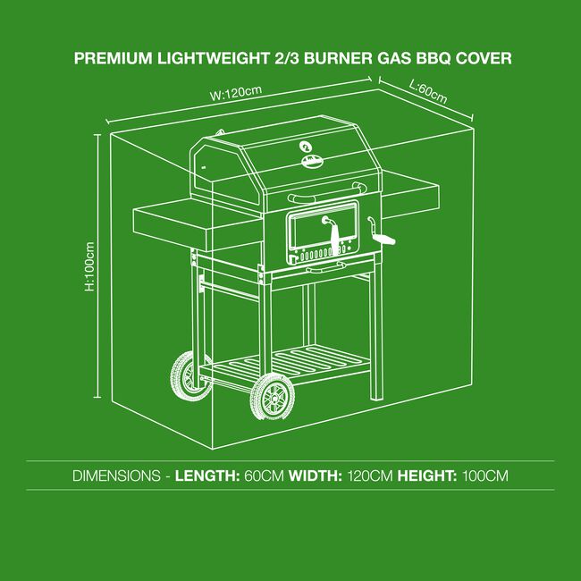 Premium Lightweight 2/3 Burner Gas BBQ Cover