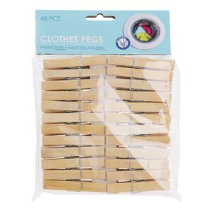 Bamboo 48 Clothes Pegs