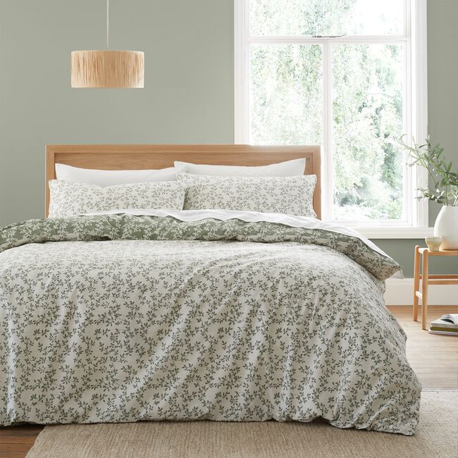 BIANCA SINGLE DUVET COVER Shadow Leaves Green