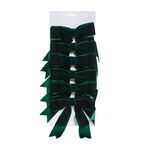 GREEN VELVET BOWS Pack Of 6