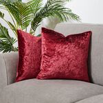 Velvet Crush Cushion Cover 2 Pack 45x45cm - Red