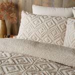 SINGLE DUVET COVER Fusion Geo Fleece Natural