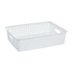 Geometric 6.5L White Storage Basket