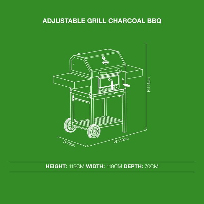 Adjustable Grill Charcoal BBQ 
