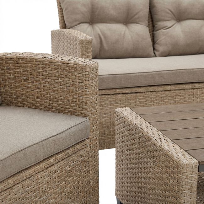 Almeria 4 Piece Rattan Sofa Set