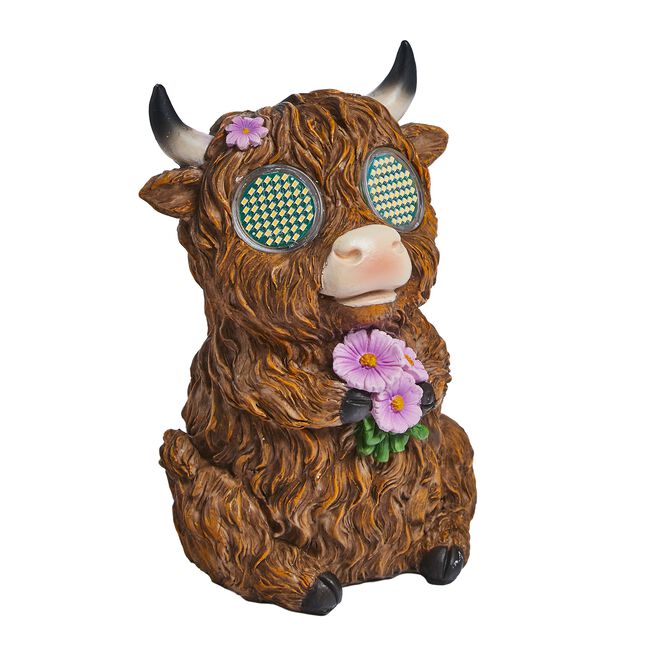 Highland Cow Solar Garden Light with Moving Eyes