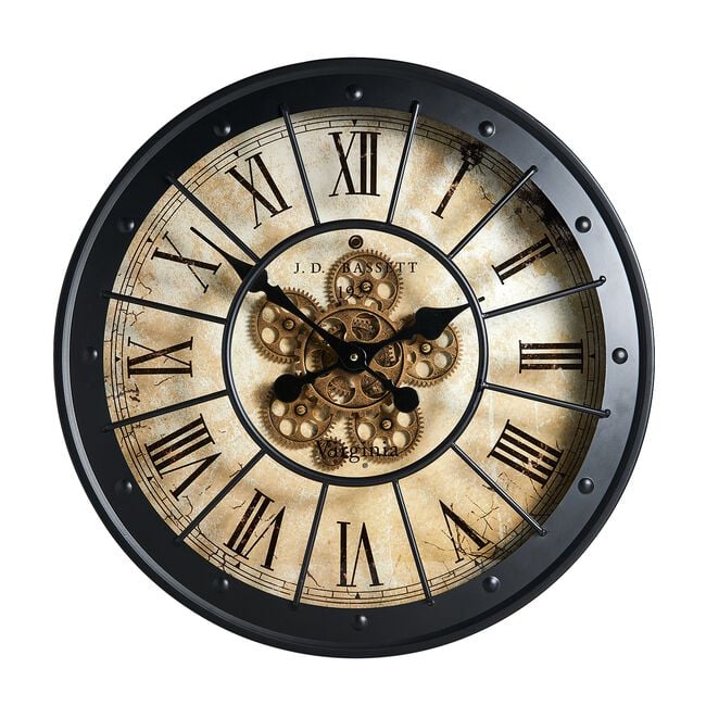 Black Cogs Clock 60cm 
